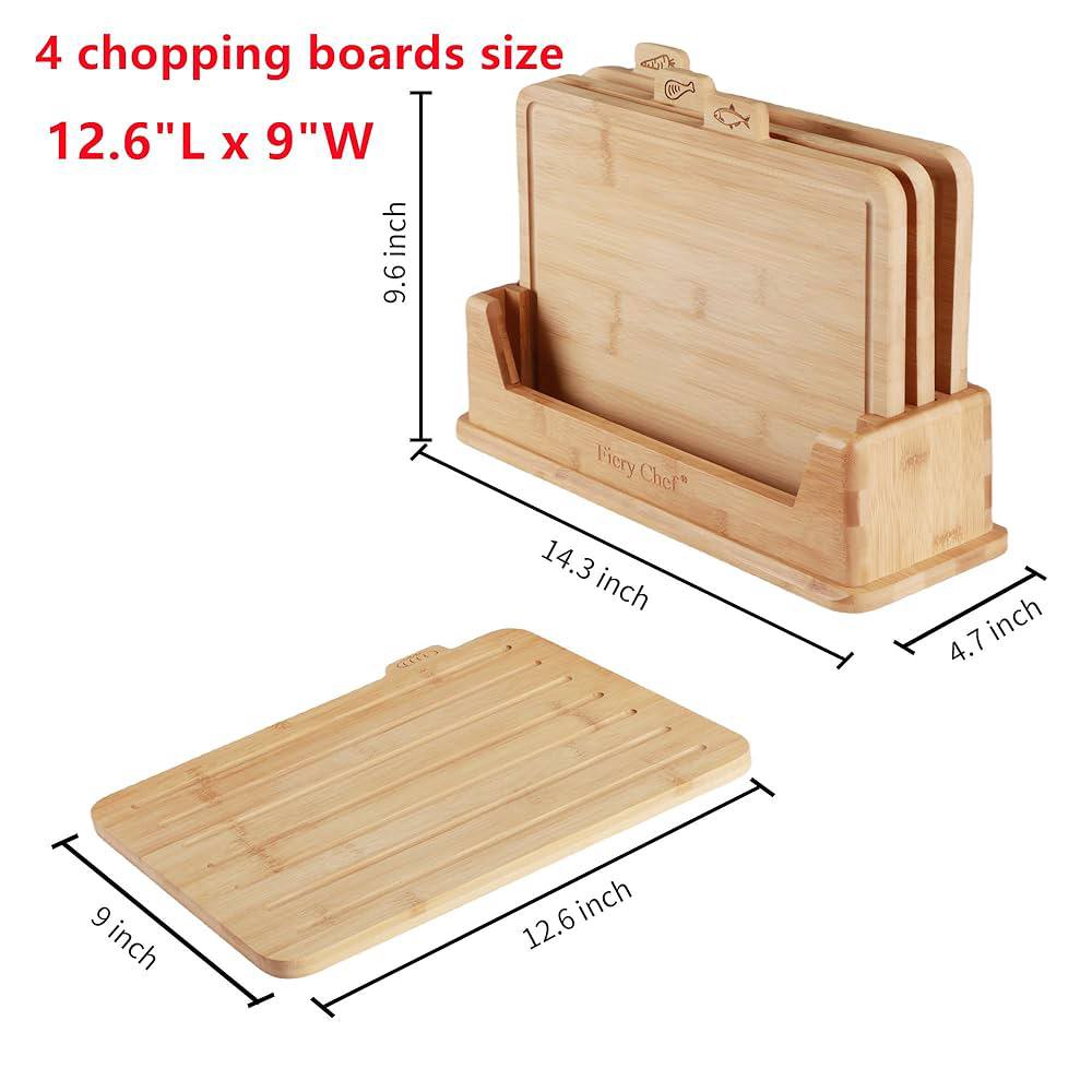 Set de Planches à Découper avec Icônes Alimentaires.