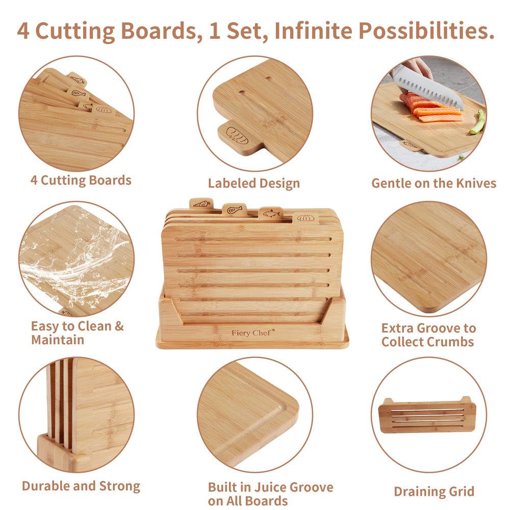 Set de Planches à Découper avec Icônes Alimentaires.