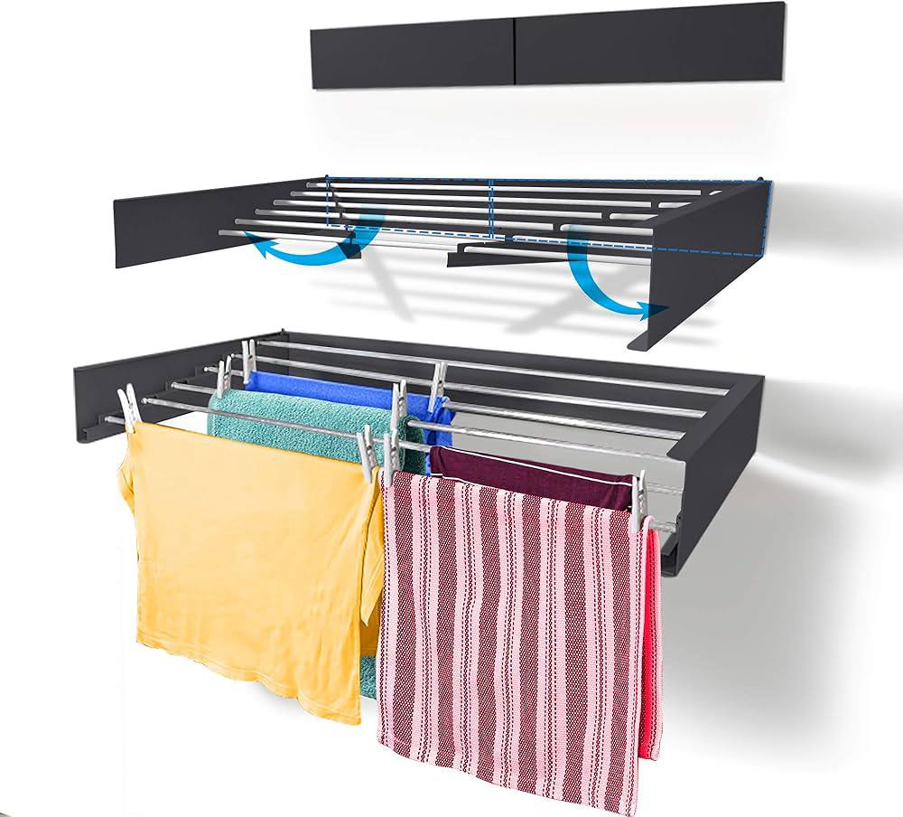 Étendoir à linge mural pliable
