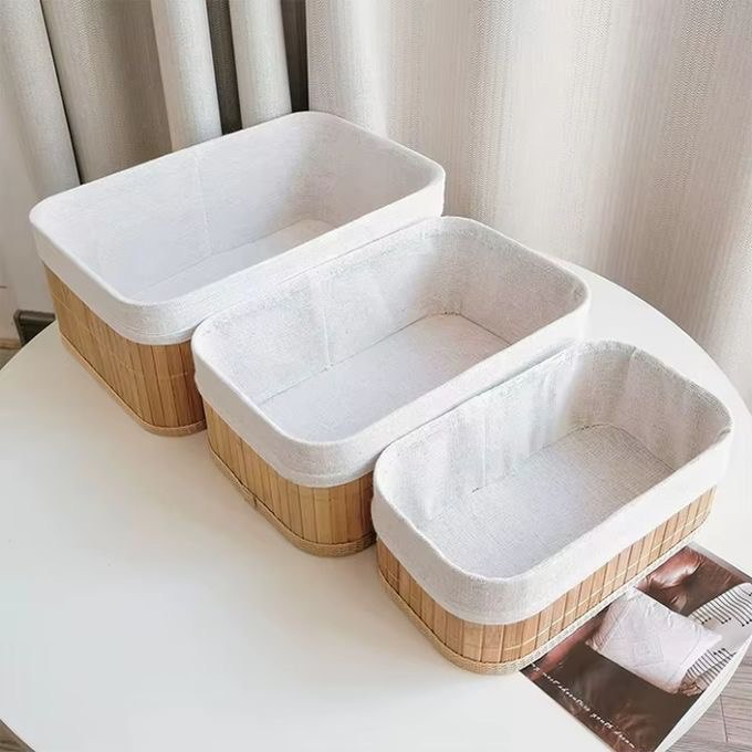 Trio Bambou Élégance – Set de 3 Paniers de Rangement