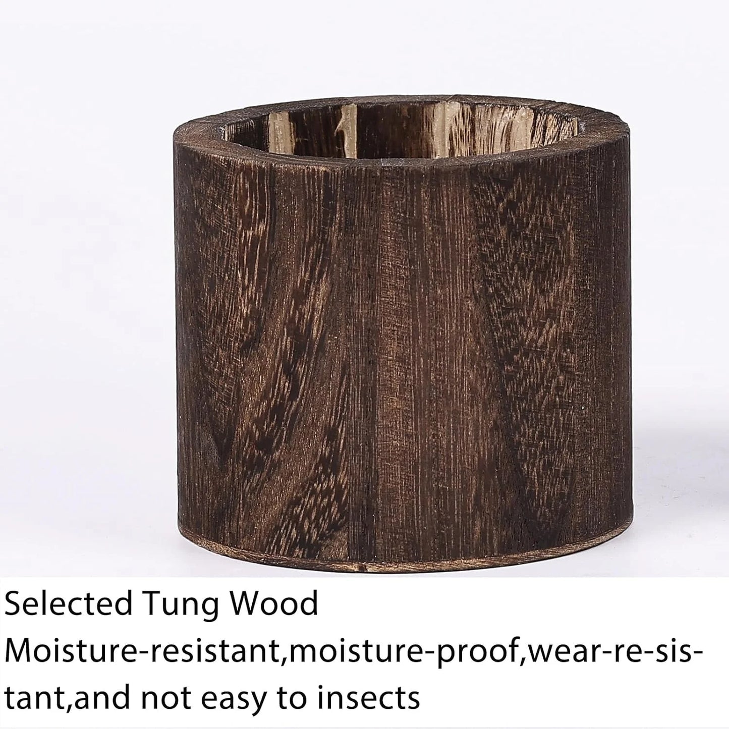 pack 2 pcs Vase en Verre avec Base en Bois – Élégance et Design Minimaliste.