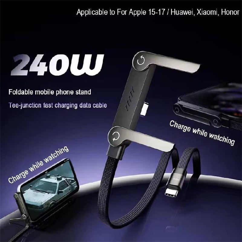 Câble Type-C 240W avec Support Pliable Intégré