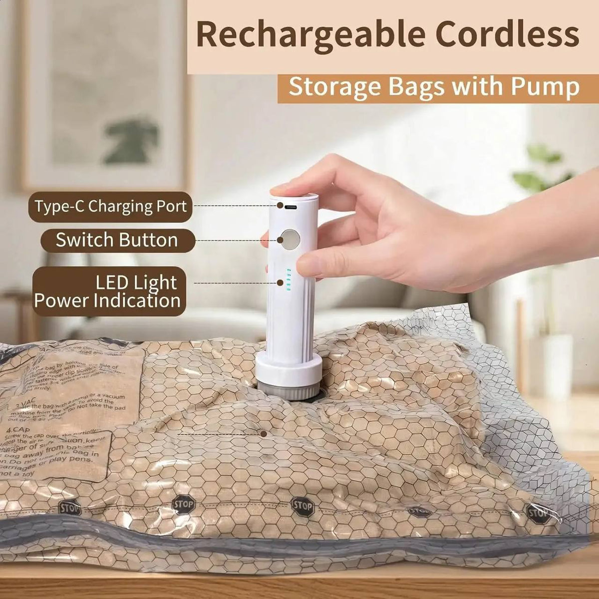 12 Sacs sous vide avec pompe électrique 🧳 💨