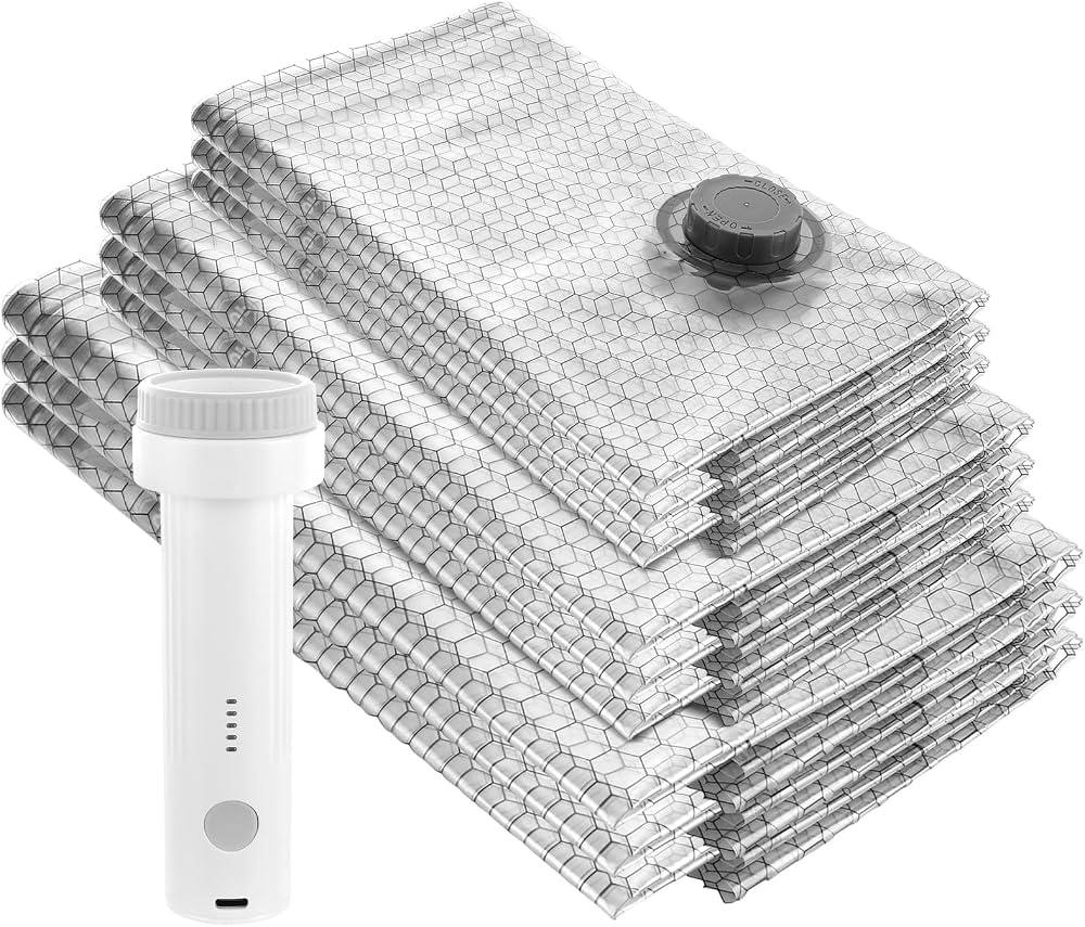 12 Sacs sous vide avec pompe électrique 🧳 💨