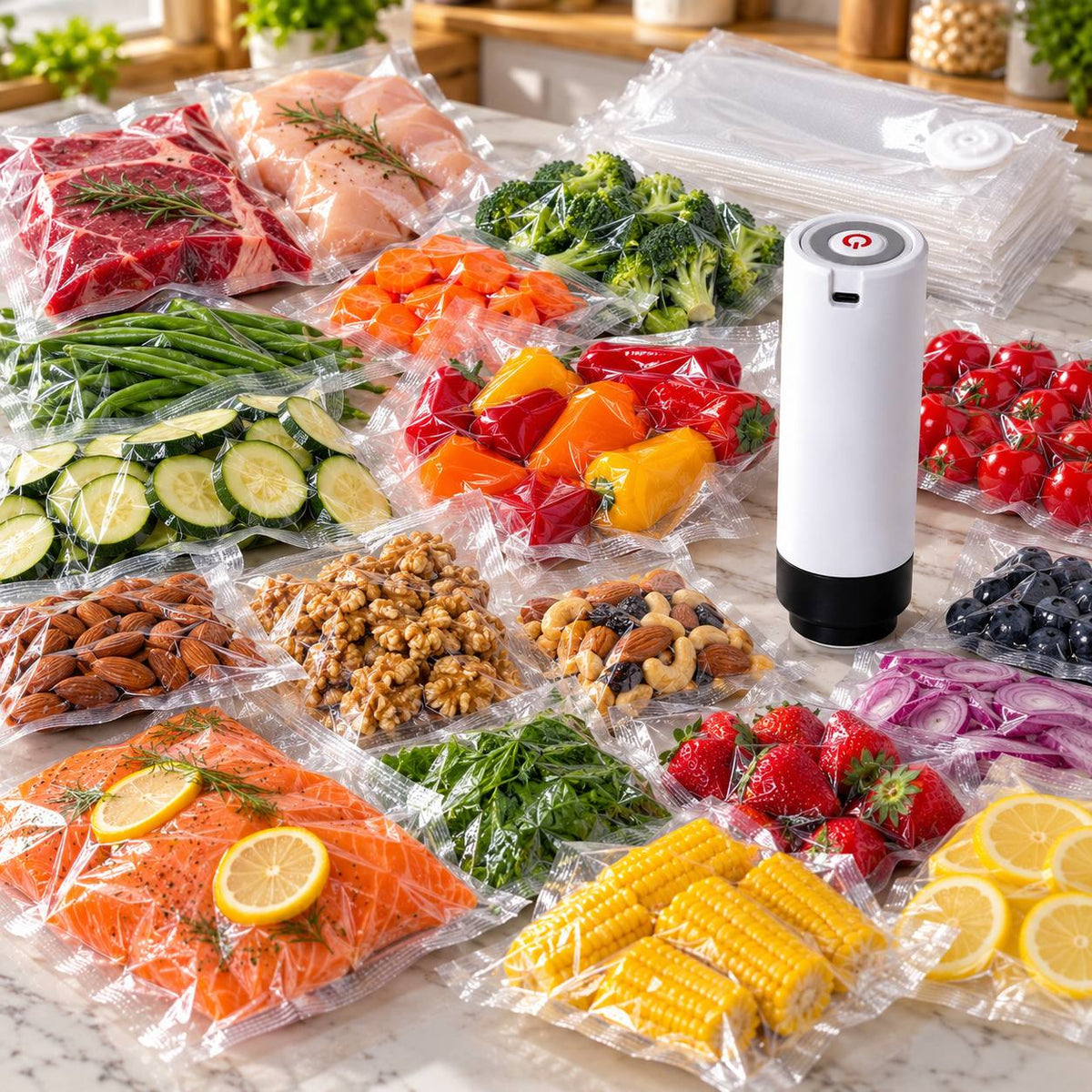 Kit Sous Vide Alimentaire 🔋 + 20 Sachets Inclus