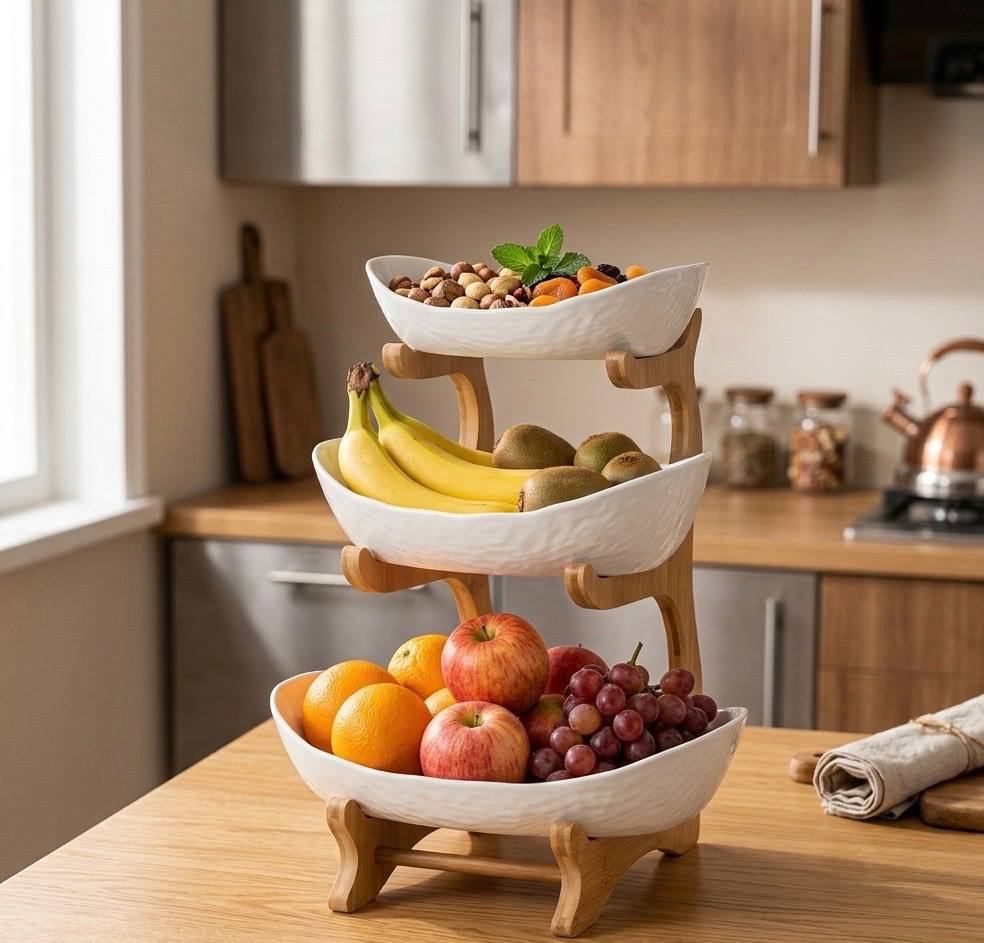 Présentoir Élégant pour Fruits & Fruits Secs 🍇🥜✨